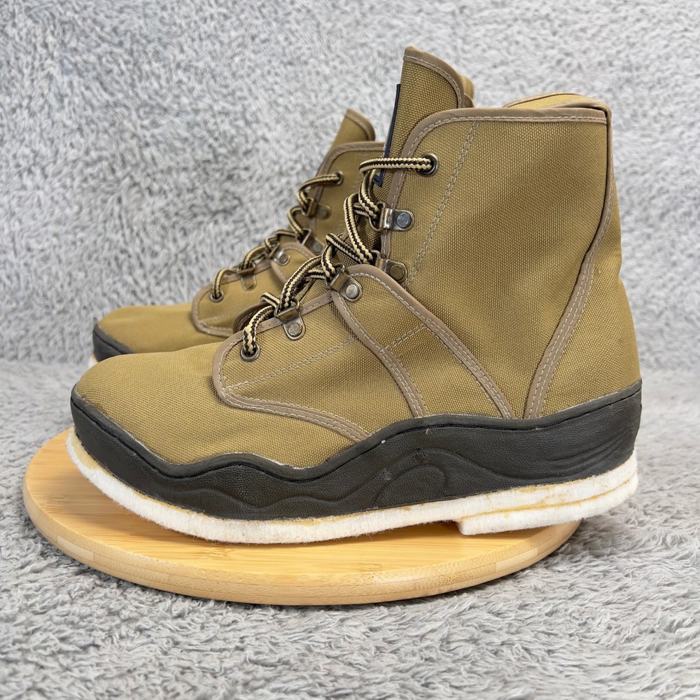 Hodgman Wading Boots Canvas Felt Sole Fly Fishing Mens 9 Vintage 19213 Flaws
